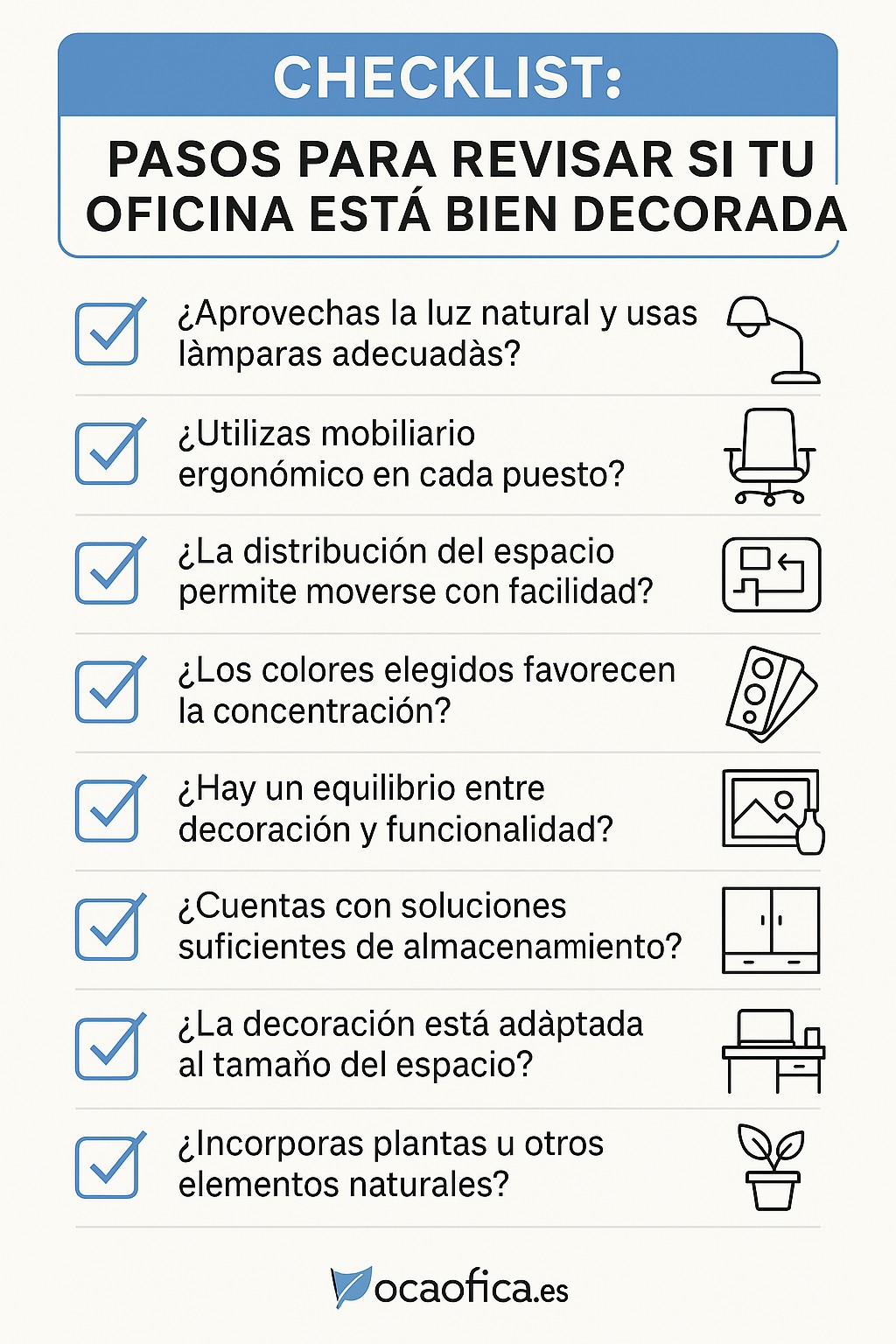 Checklist para saber si tu oficina está bien decorada