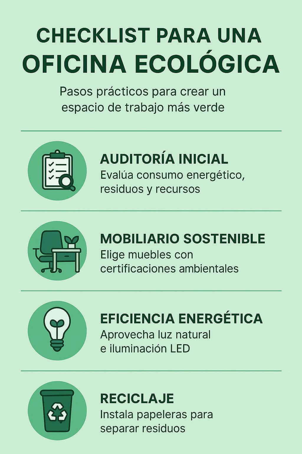 Checklist para una oficina ecológica