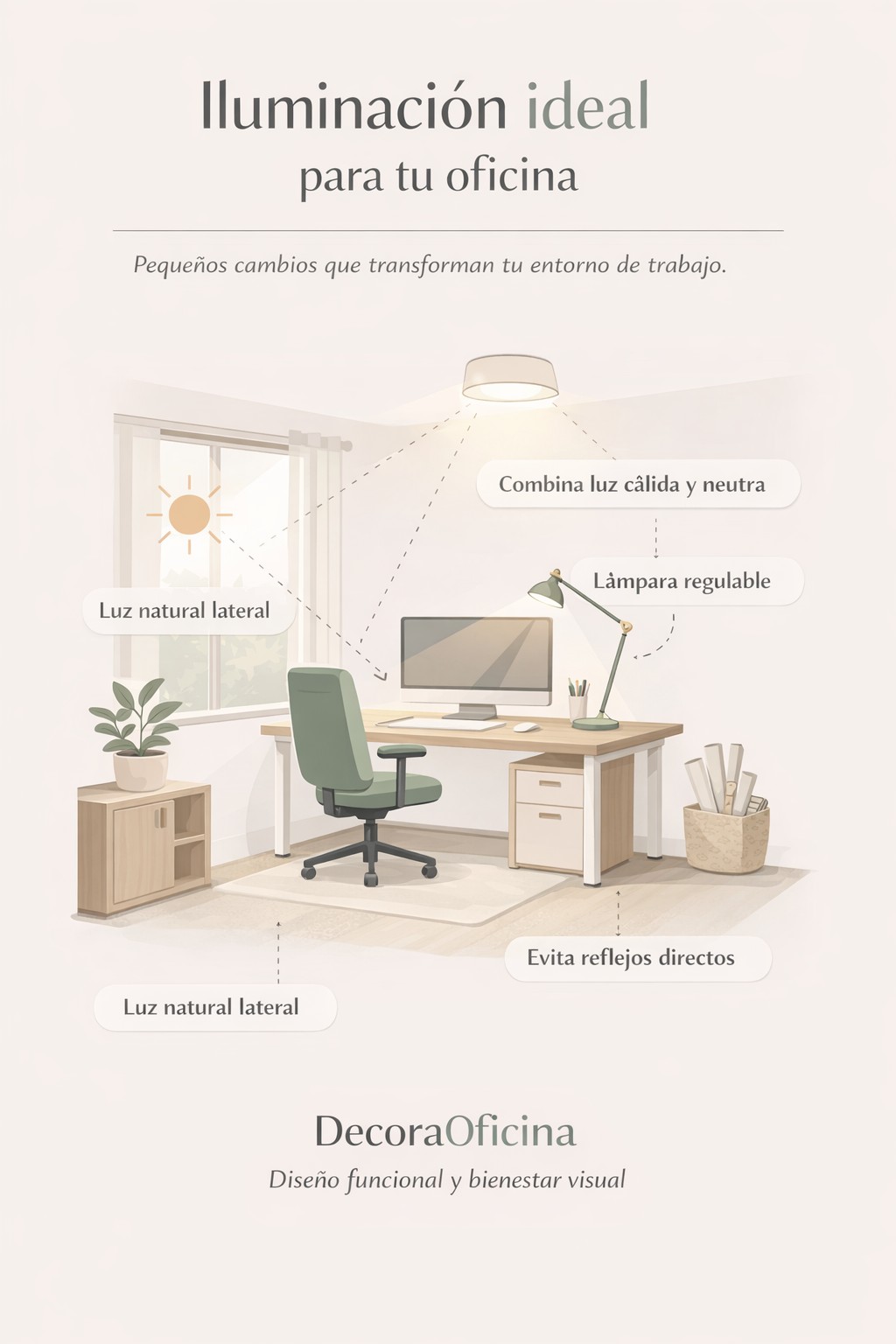 Iluminación ideal para tu oficina