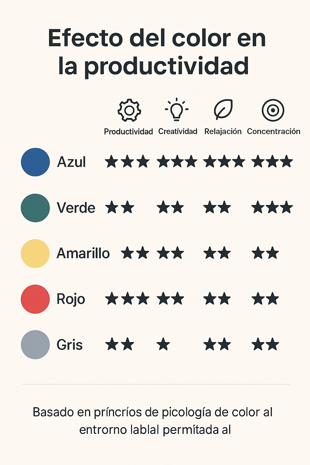 Efectos del color en la productividad