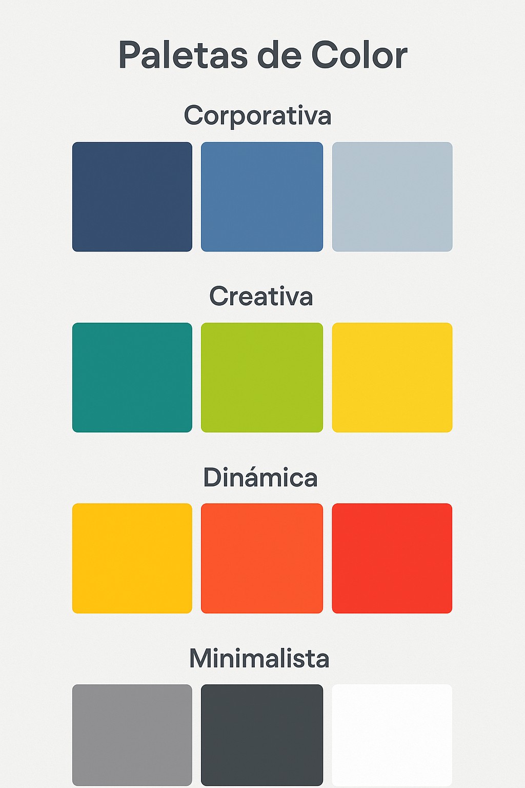 Paletas de colores para distintos tipos de oficina