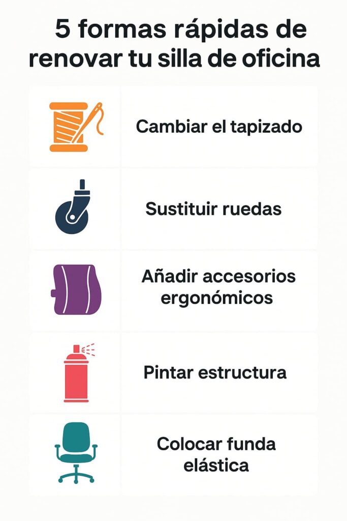 formas rápidas de renovar tu silla de oficina