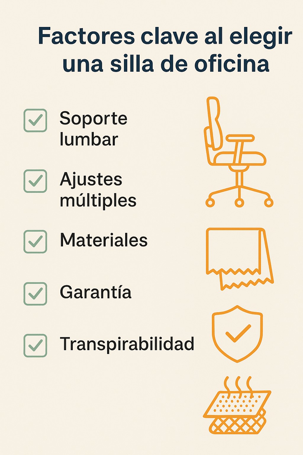 Factores clave al elegir una silla de oficina