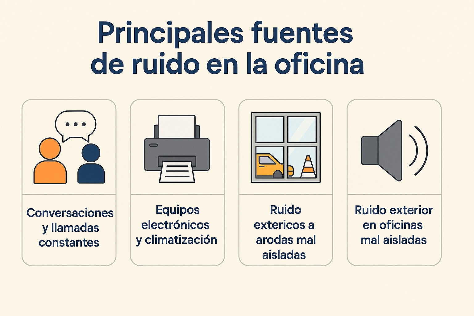 Fuentes de ruido en la oficina