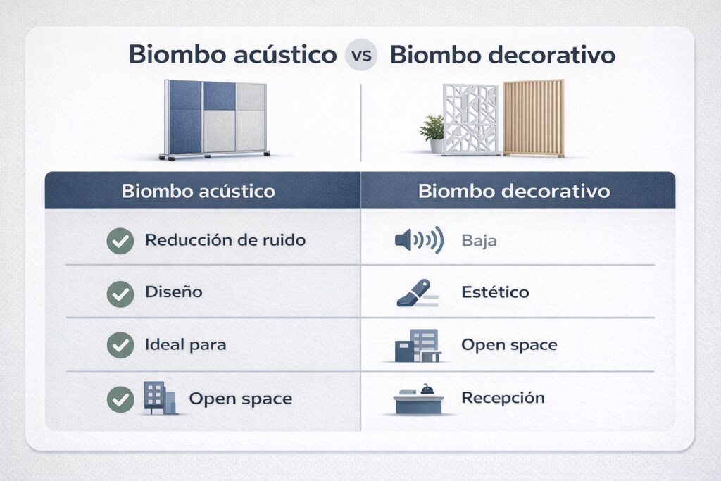 Biombo acústivo vs decorativo ¿Cuál elegir?