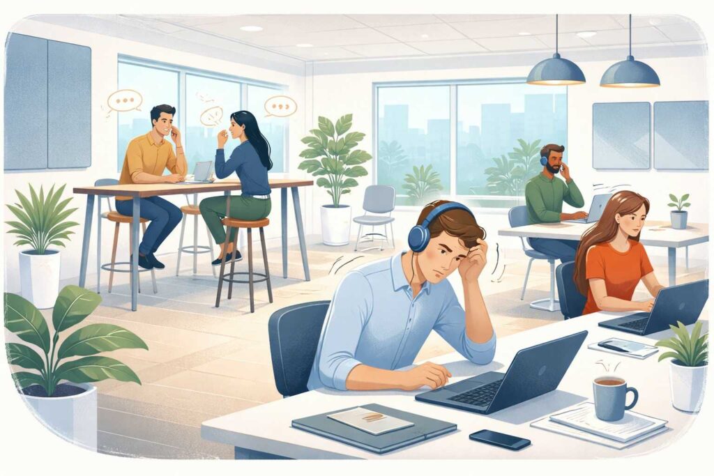 errores en la acústica de una oficina