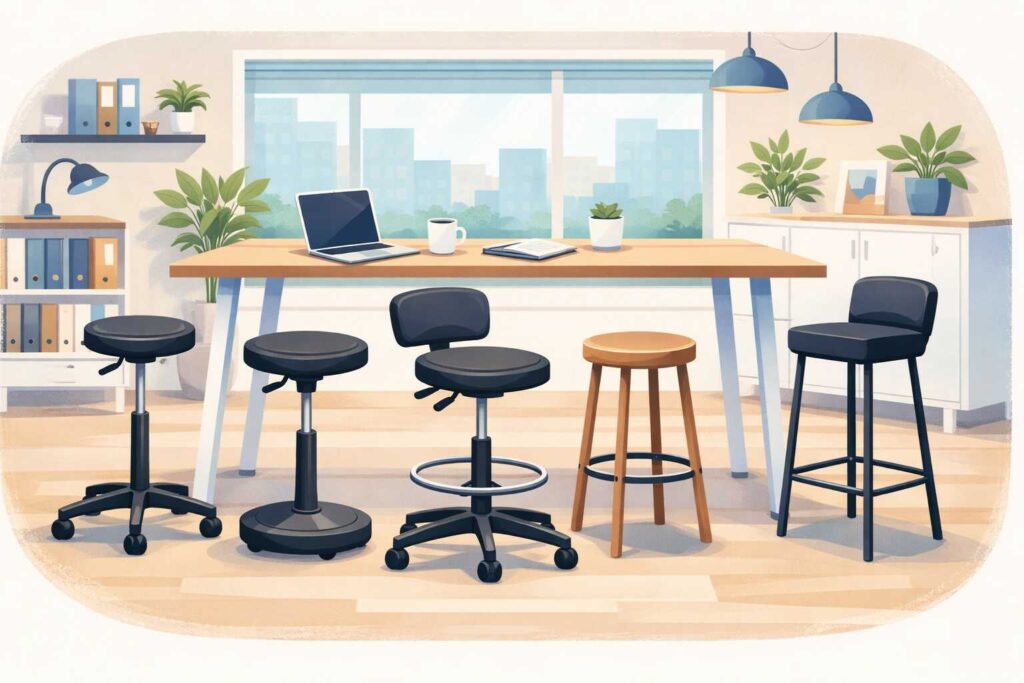 Taburetes de oficina para mesas altas