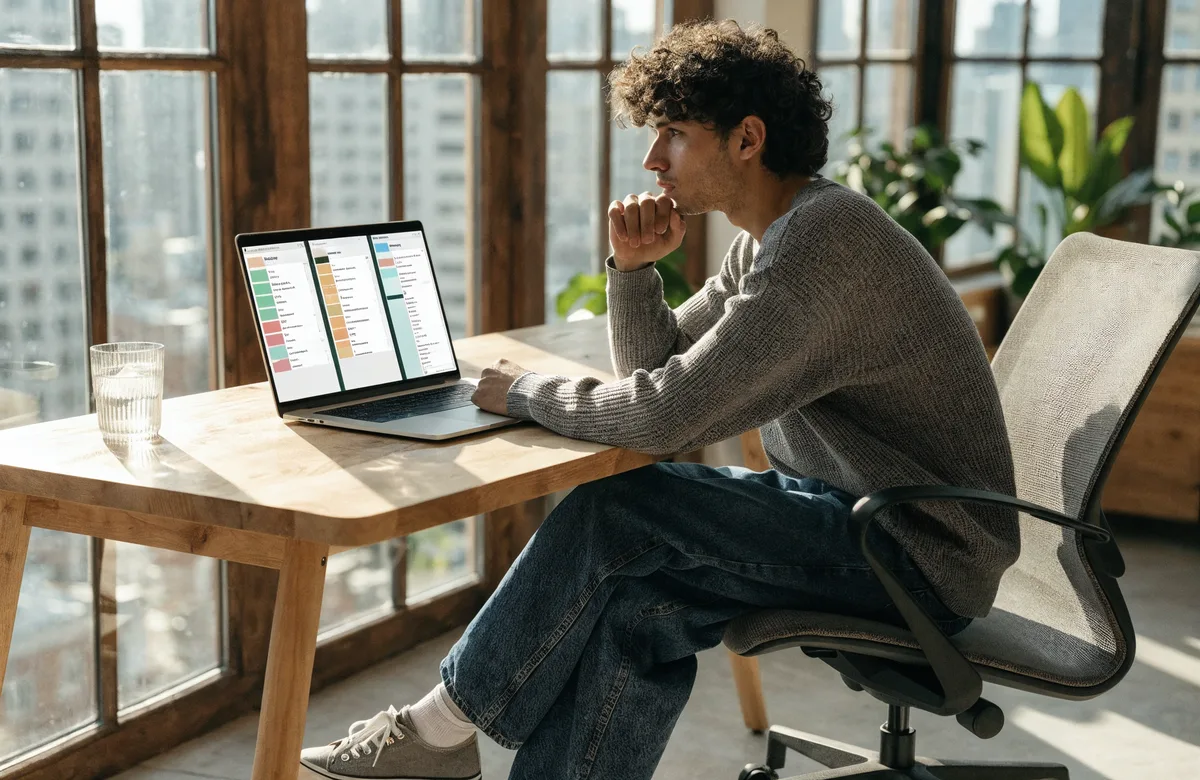 o carrusel con capturas de pantalla de Todoist, Asana, Trello y Notion configurados con listas GTD. Ideal para lectura móvil